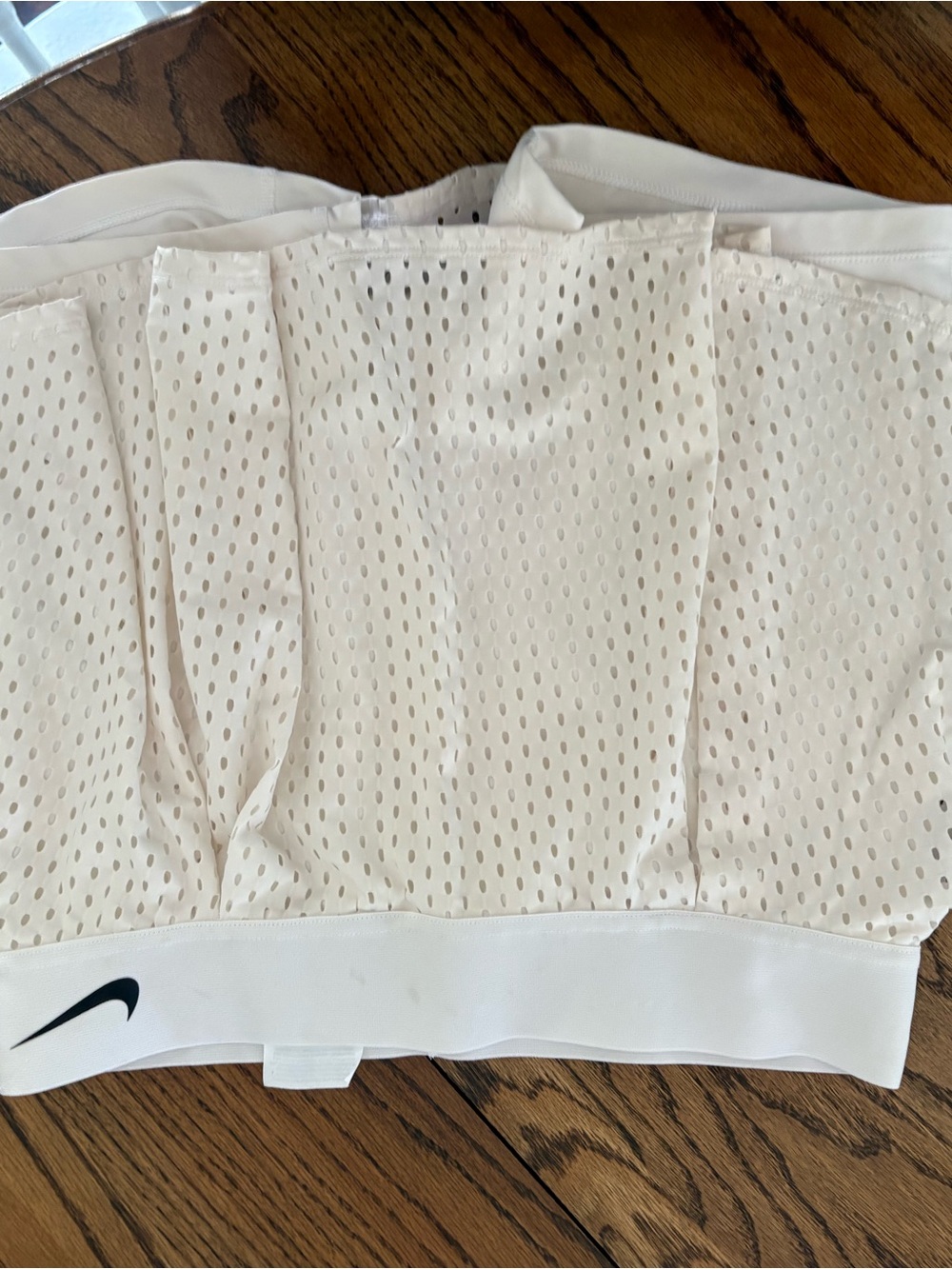 Nike White Mesh Legging Liner with Swoosh